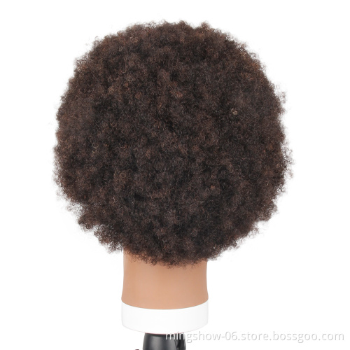 100% human hair black african mannequin training head mannequin for hairdresser